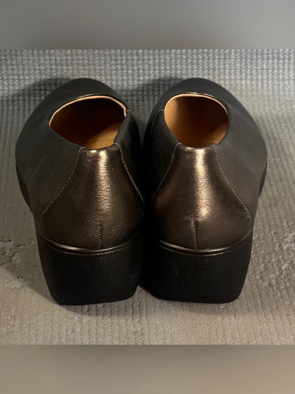 Brioso Waverly Leather Sweetheart Wedge Pumps Gunmetal Women’s Size‎ 6.5